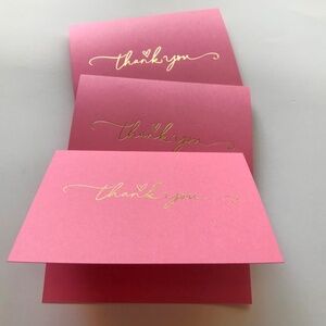Thank You Cards Pink and Gold/ 30 count with envelopes